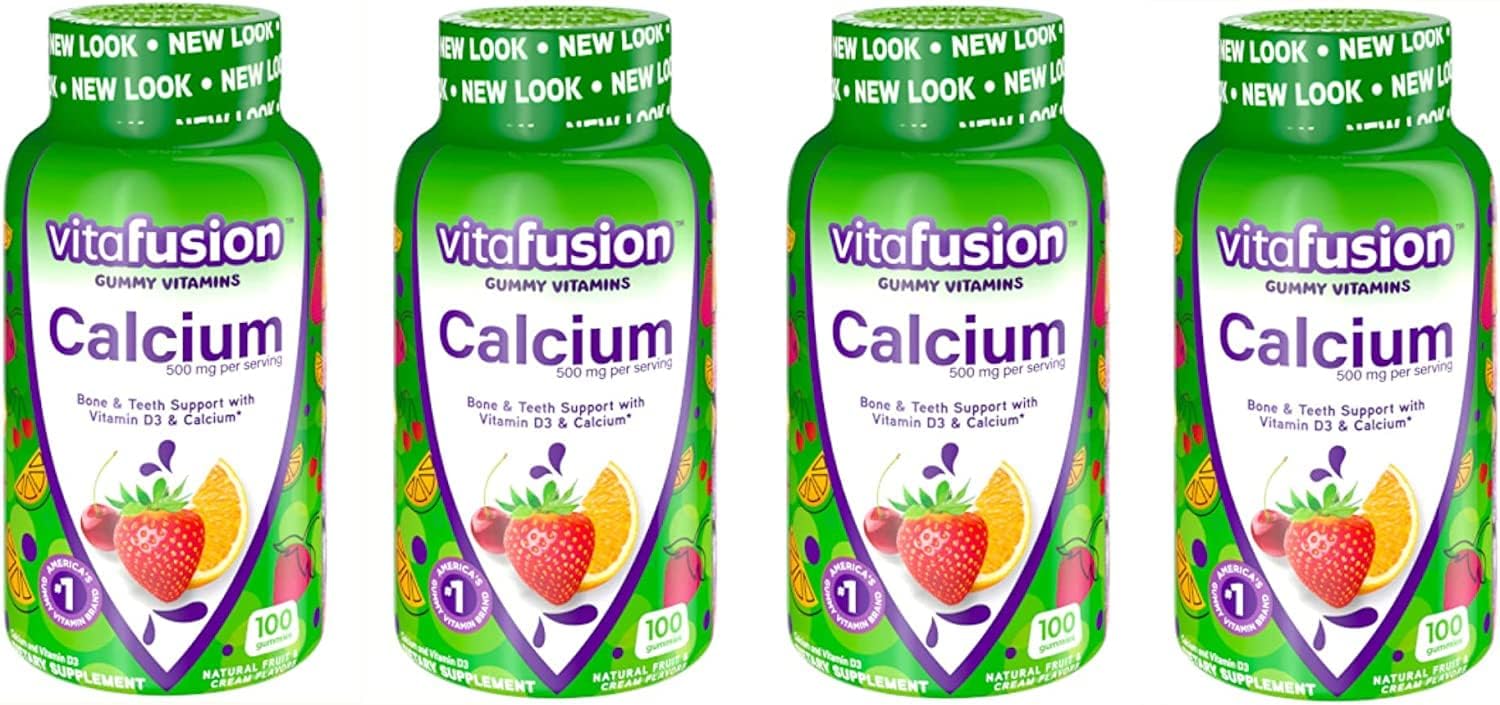 Vitafusion Calcium Gummy Vitamins for Adults, 500mg, Creamy Swirled Fruits, 400 COUNT