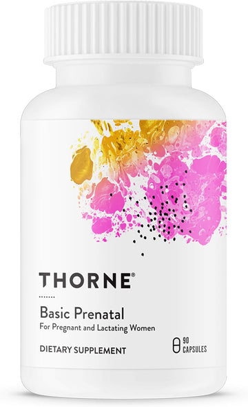 Thorne Basic Prenatal - Well-Researched Folate Multi for Pregnant and Nursing Women Includes 18 Vitamins and Minerals, Plus Choline - 90 Capsules - 30 Servings