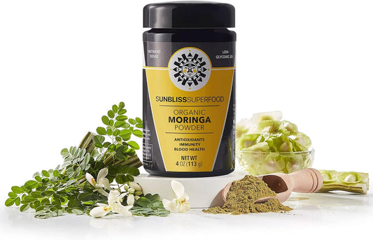 Organic Moringa Powder by Sunbliss Superfood | Premium Moringa Leaf Po