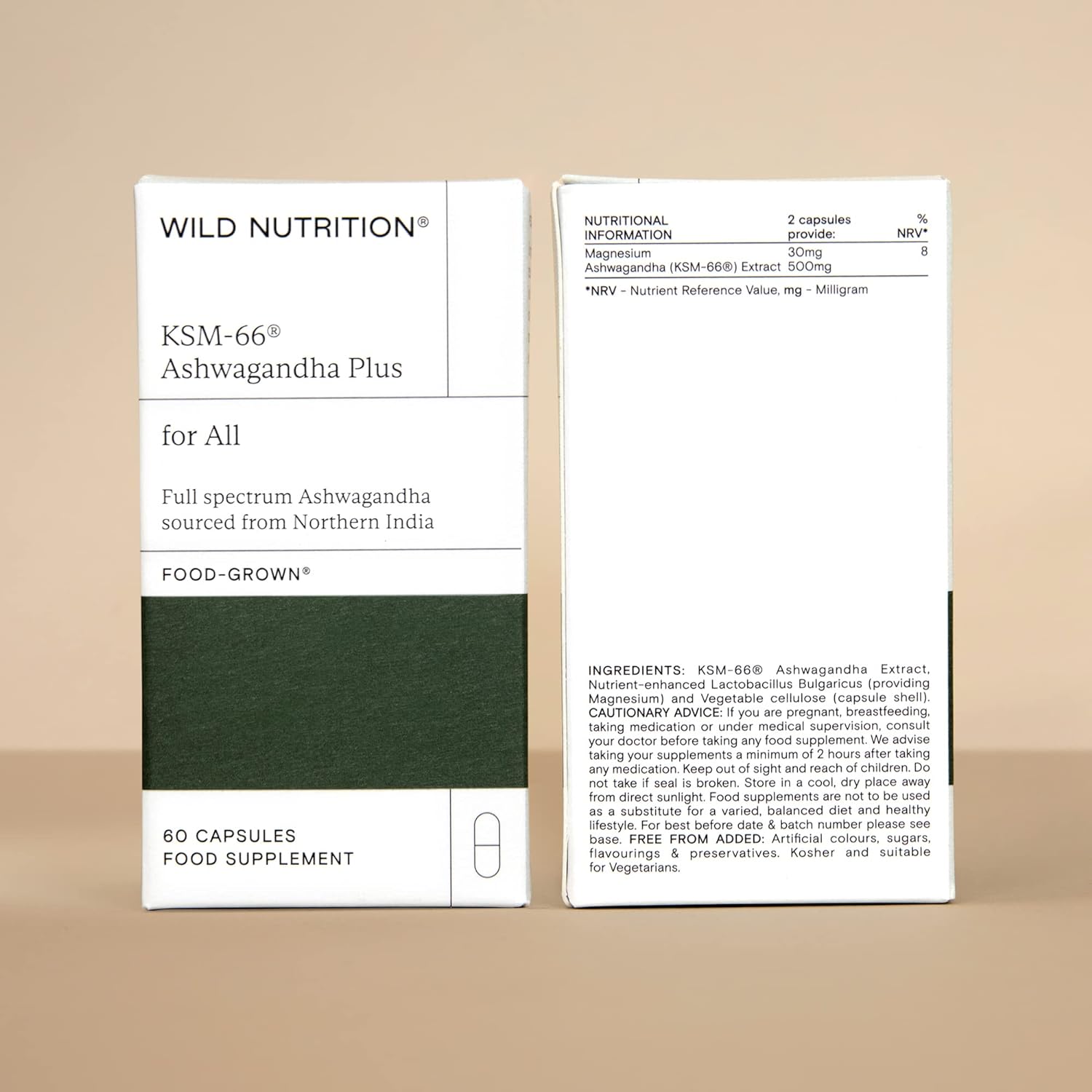 Wild Nutrition Food-Grown® Ashwagandha KSM 66 Plus | Ethically Sourced