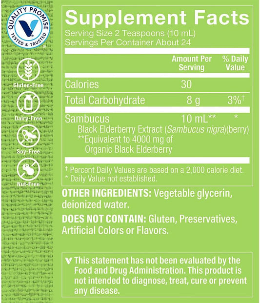 The Vitamin Shoppe Sambucus Black Elderberry Extract (8 Fluid Ounces L