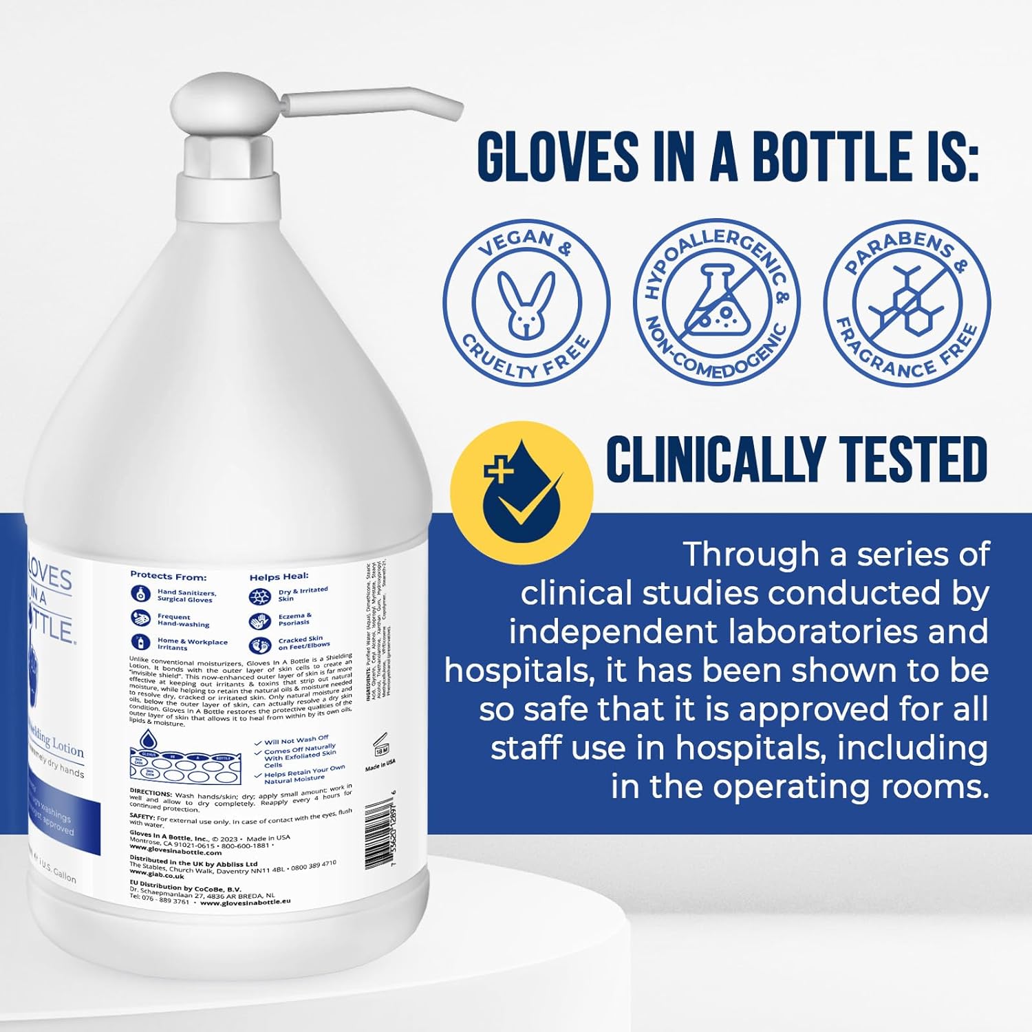 Gloves in a Bottle Shielding Lotion for Dry Itchy Skin, (1 Gallon)