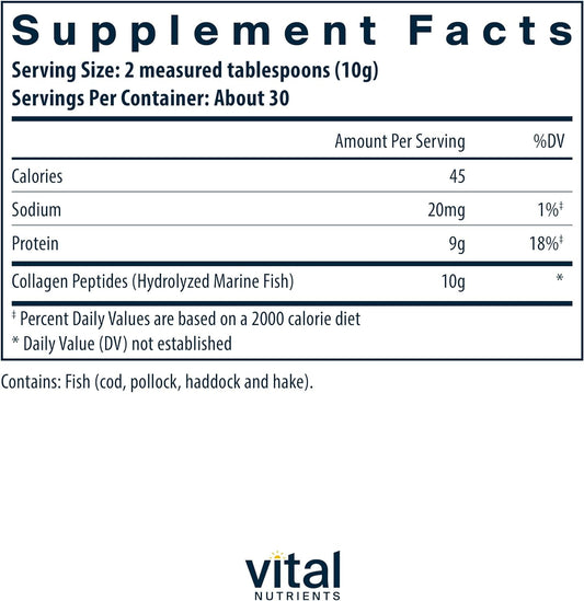 Vital Nutrients Marine Collagen Peptides Powder | Hair, Skin, Nails an12.63 Ounces