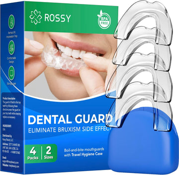 Rossy Mouth Guard for Clenching Teeth at night, Moldable Night Guards for Teeth Grinding 2 Sizes Pack of 4