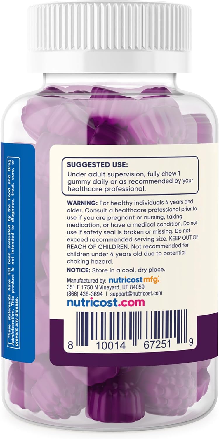 Nutricost Kids Vitamin D3 Gummies 2,500 IU (62.5mcg), 120 Gummies - Mi