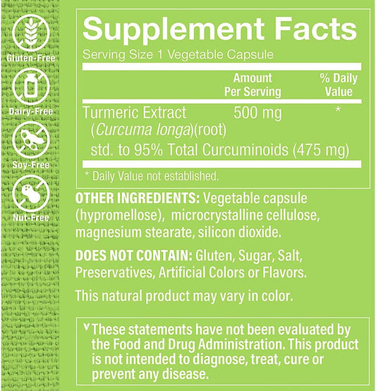 The Vitamin Shoppe Turmeric with Curcumin 500mg, Supports Joint Mobili