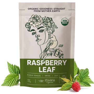 Zhivana Organics Red Raspberry Leaf Tea Pregnancy – Raspberry Tea, Red Raspberry Leaf Tea Organic, Raspberry Herb - Women Health Tea, Healthy Cycle Tea for Women, Hormone Balance Tea Women, Labor Tea, Postpartum Tea for Women