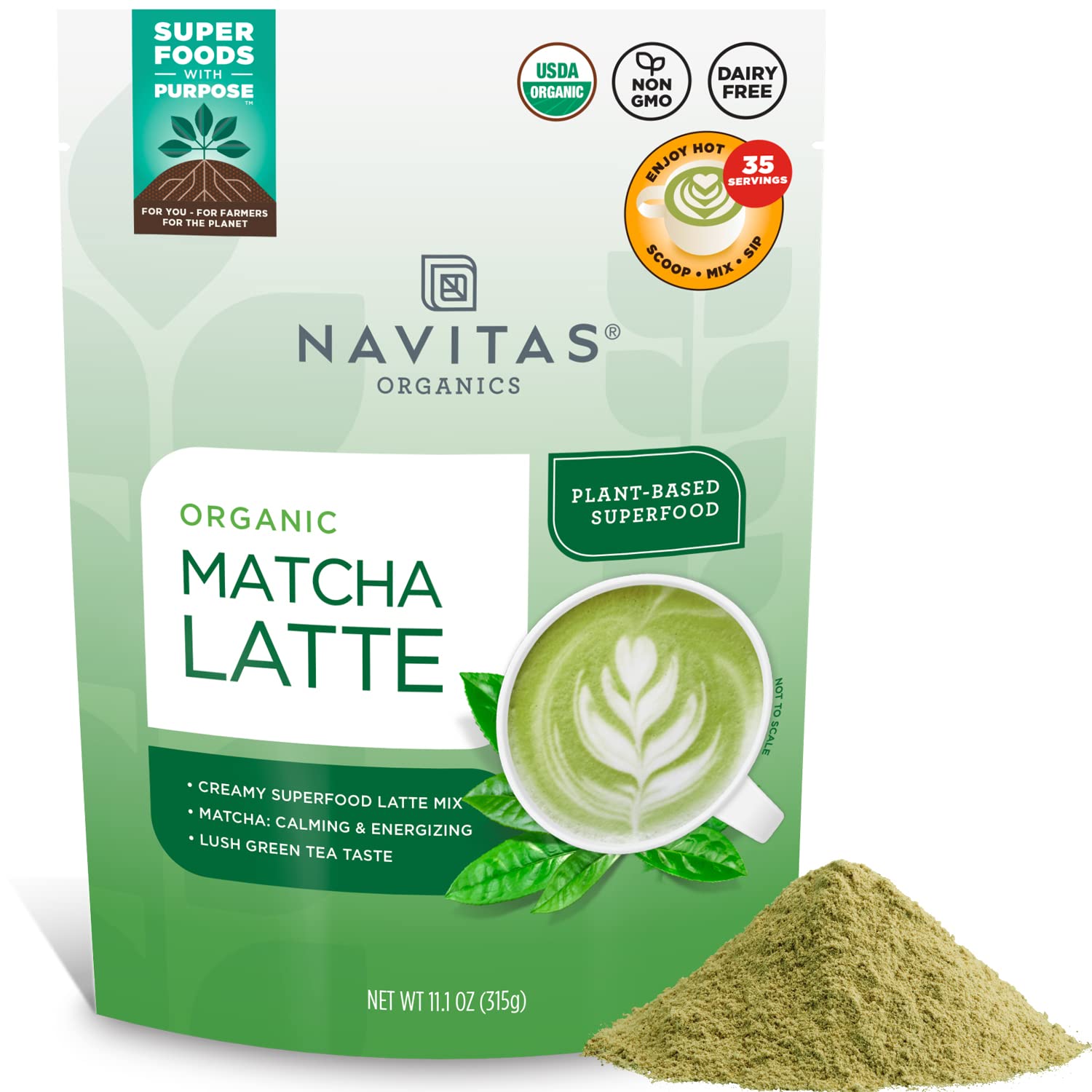 Navitas Organics Matcha Latte Value Size Bag, 35 Servings — Organic, Non-Gmo, Dairy-Free