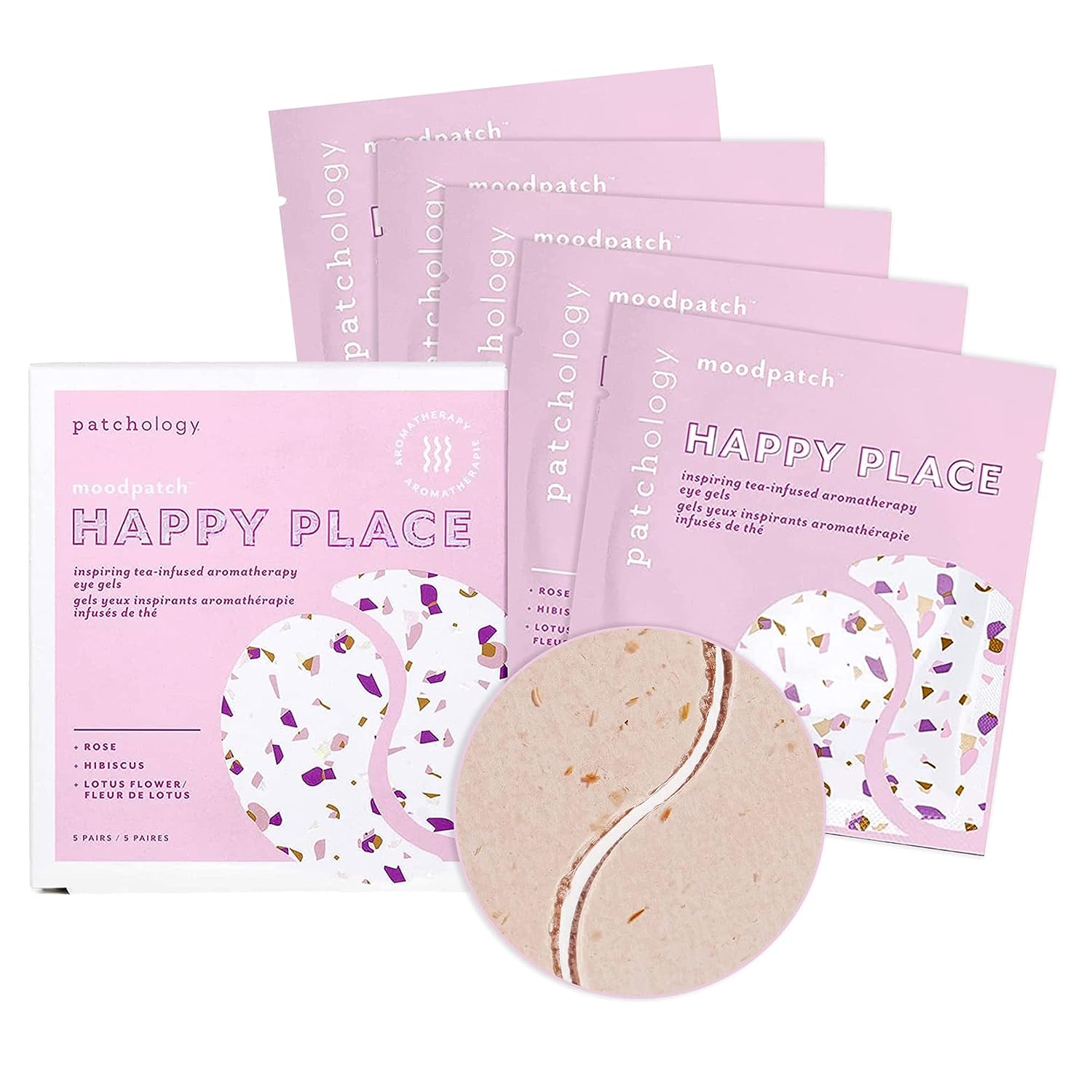 Patchology Happy Place Under Eye Patches - Anti Aging Eye Gels - Under Eye Mask For Dark Circles and Puffy Eyes Care, Treatment & Moisturizer - Eye Bags, Puffiness & Wrinkles Reducer (5 Pairs)