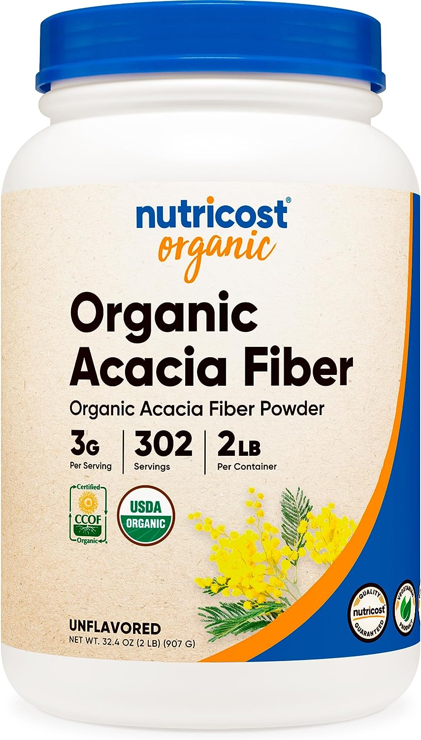 Nutricost Organic Acacia Fiber Powder (2 ) - USDA Certified Organic, Non-GMO, Gluten Free