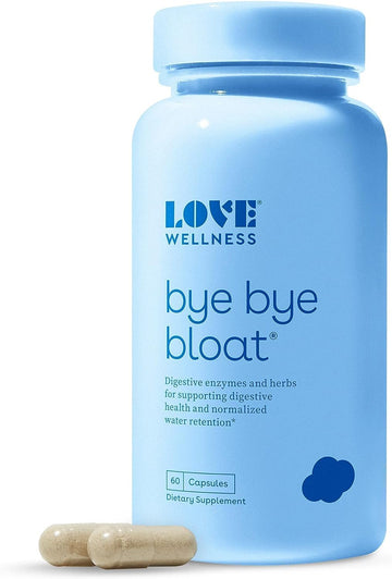 Love Wellness Bye Bye Bloat, Digestive Enzymes | Bloating Relief for Women | Helps Reduce Gas Relief & Water Retention |