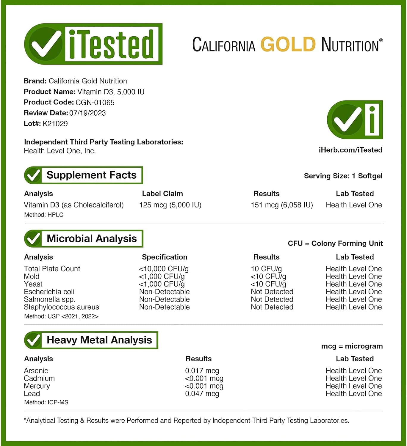 California Gold Nutrition Vitamin D3, 125 mcg (5,000 IU), 90 Fish Gela