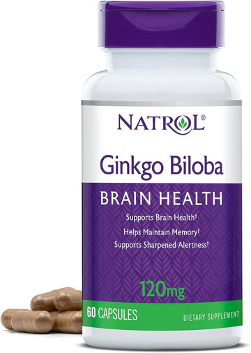 Natrol Brain Health Ginkgo Biloba 120Mg, Dietary Supplement For Brain