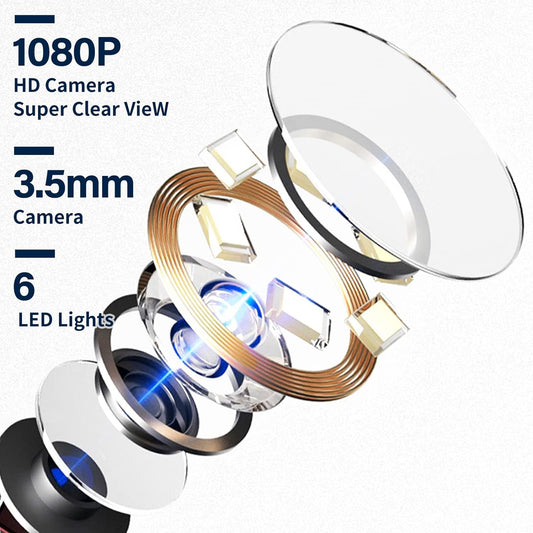 Sanyare Earwax Removal Kit with Camera,1080P HD Otoscope with Light and 12 Pcs Spoon?APP Suitable for Android and iOS?Silver?
