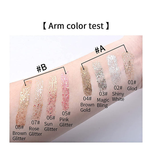 Mysense 4 Colors Liquid Glitter Eyeliner, Liquid Diamond Mermaid Eyeshadow Stick Long Lasting Shimmer Sparkling Eyeliner Makeup(Style 1)