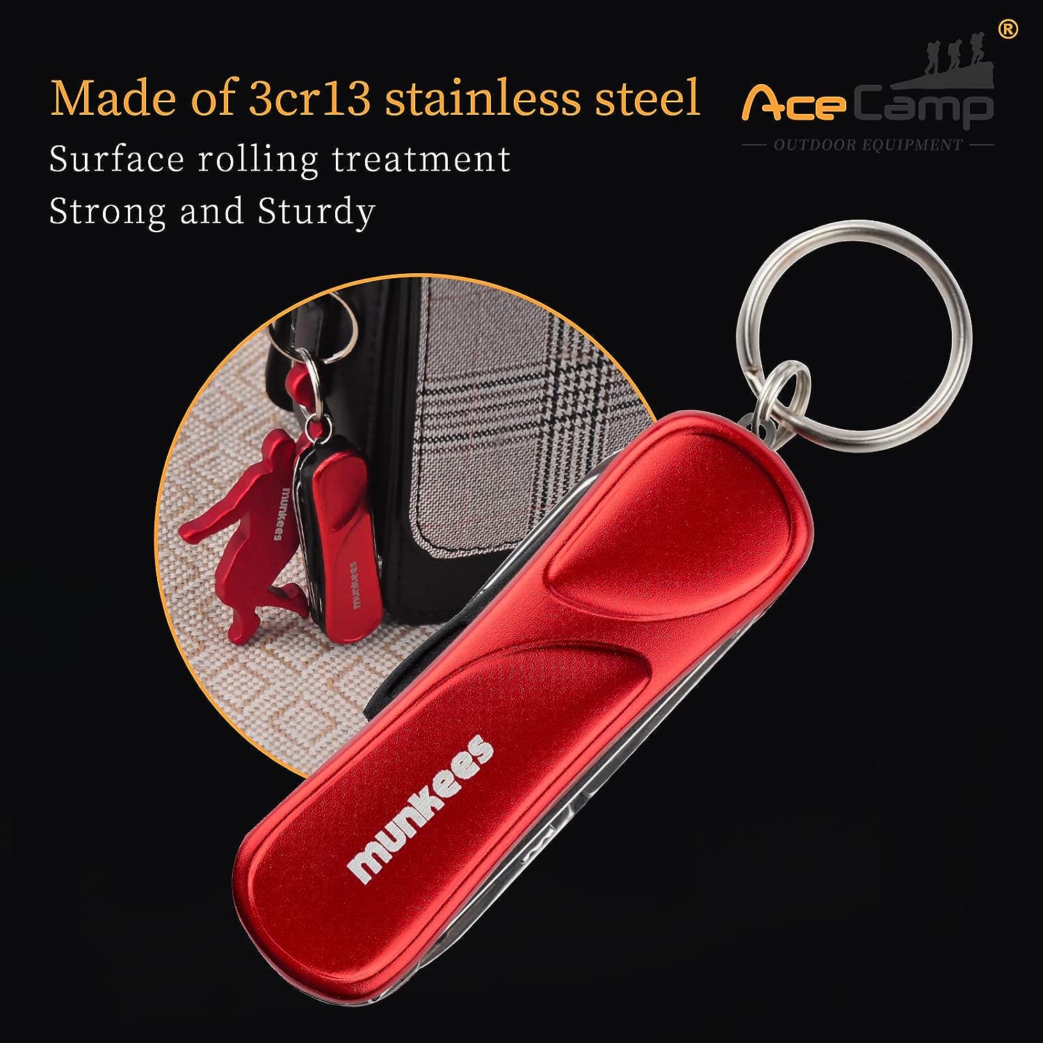 munkees 6-in-1 Multifunctional Nail Clippers, Scissors, Kniv