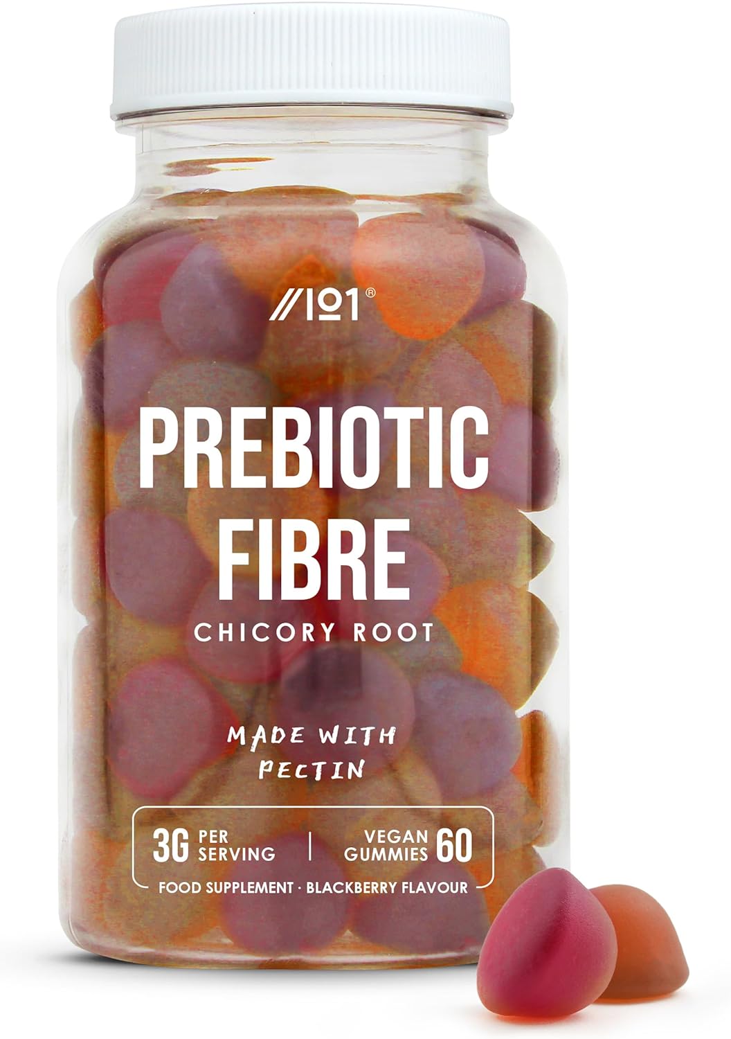 Prebiotic Fibre Gummies - 3g - Chicory Root Inulin, BlackBerry, Strawb150 Grams