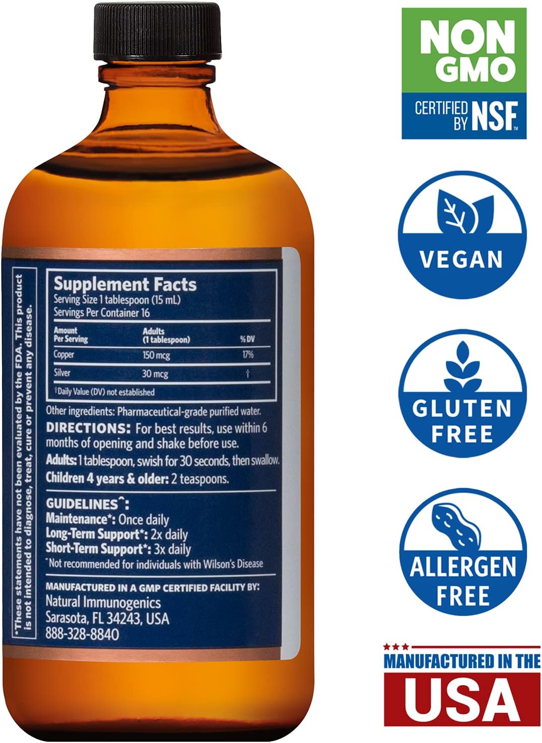  Sovereign Copper Bio-Active Colloidal Copper Hydrosol, Dail