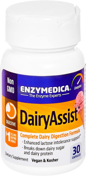 Enzymedica, DairyAssist, Enzyme Support for Digestive Relief From Lact0.48 Ounces