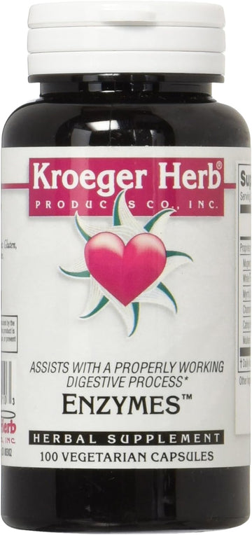 Kroeger Herb Enzymes Veggie Capsules, 100 Count2.4 Ounces