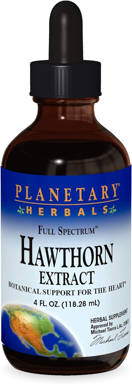Planetary Herbals Full Spectrum Hawthorn Liquid Extract Supplement, 4