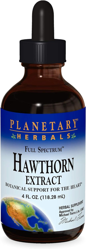 Planetary Herbals Full Spectrum Hawthorn Liquid Extract Supplement, 4