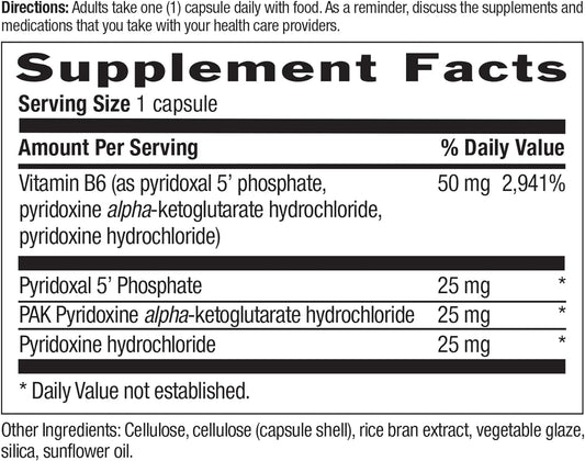 Country Life Coenzyme Active B-6 50Mg, 30 Vegan Capsules, Certified Gl