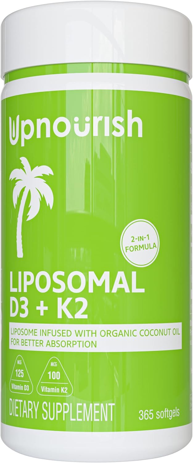 UpNourish Liposomal D3 & K2 MK-7, Advanced Absorption for Optimal Bone