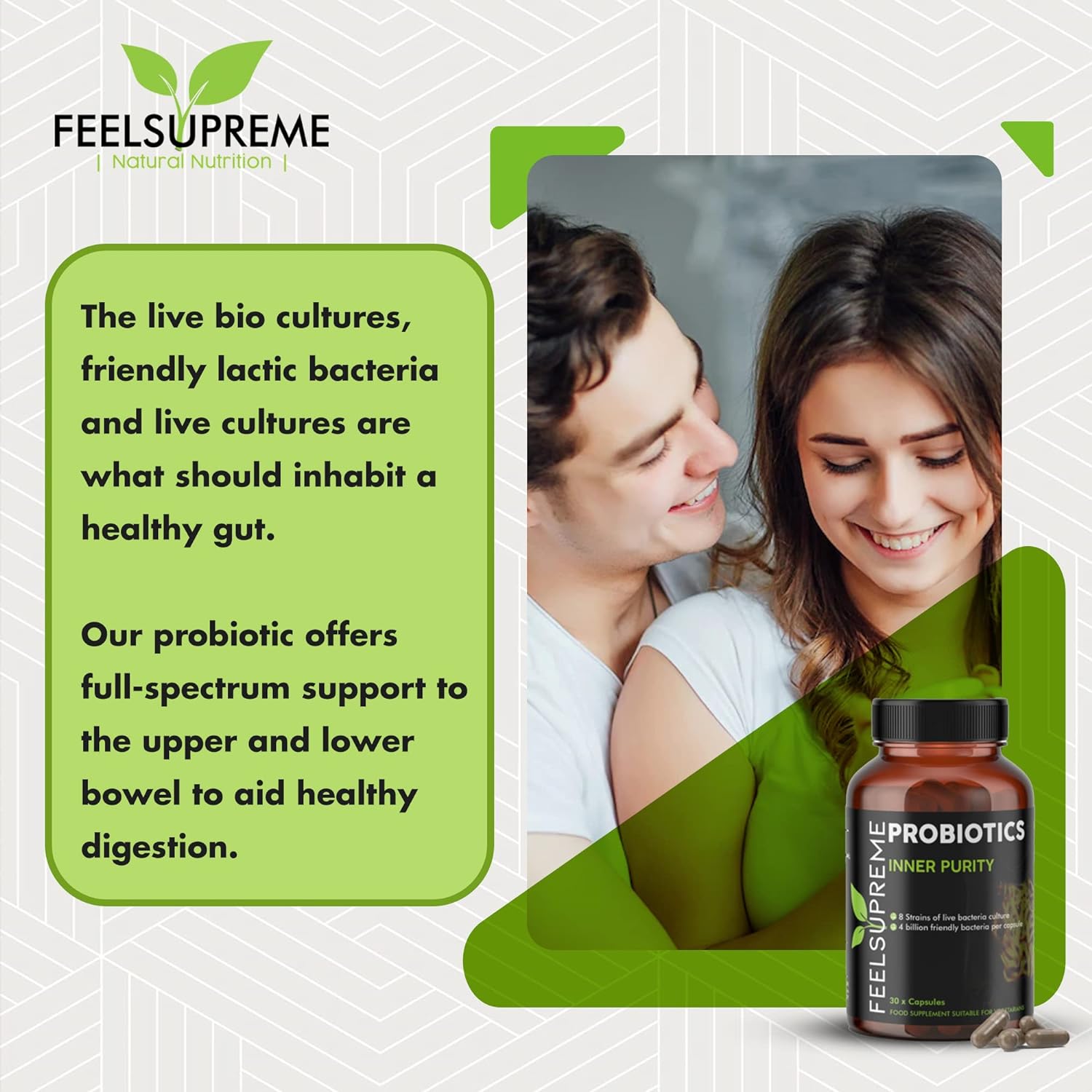 Probiotics for Gut Health 4 Billion Multi-Strain Live Friendly Bacteri