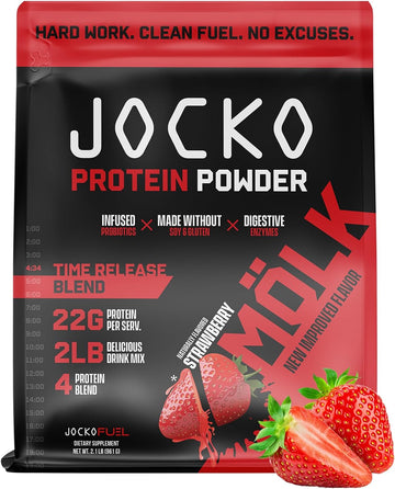 Jocko Mlk Whey Protein Powder (Strawberry) - Keto, Probiotics, Grass