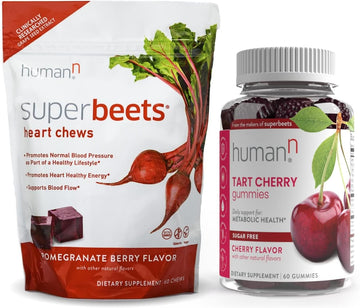 humanN SuperBeets Heart Chews & Tart Cherry Gummies