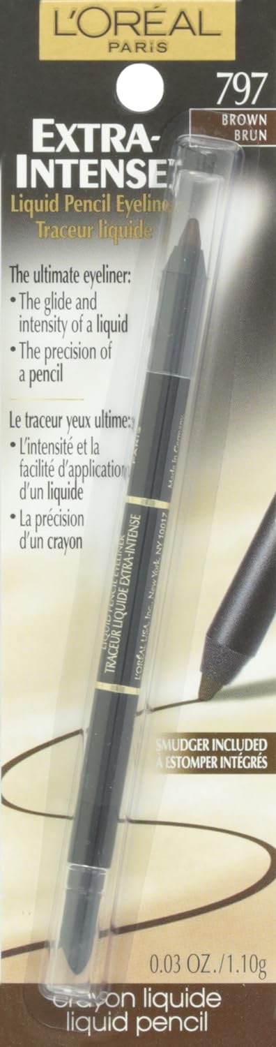 L'Oréal Paris Extra-Intense Pencil Eyeliner, Brown, 0.03