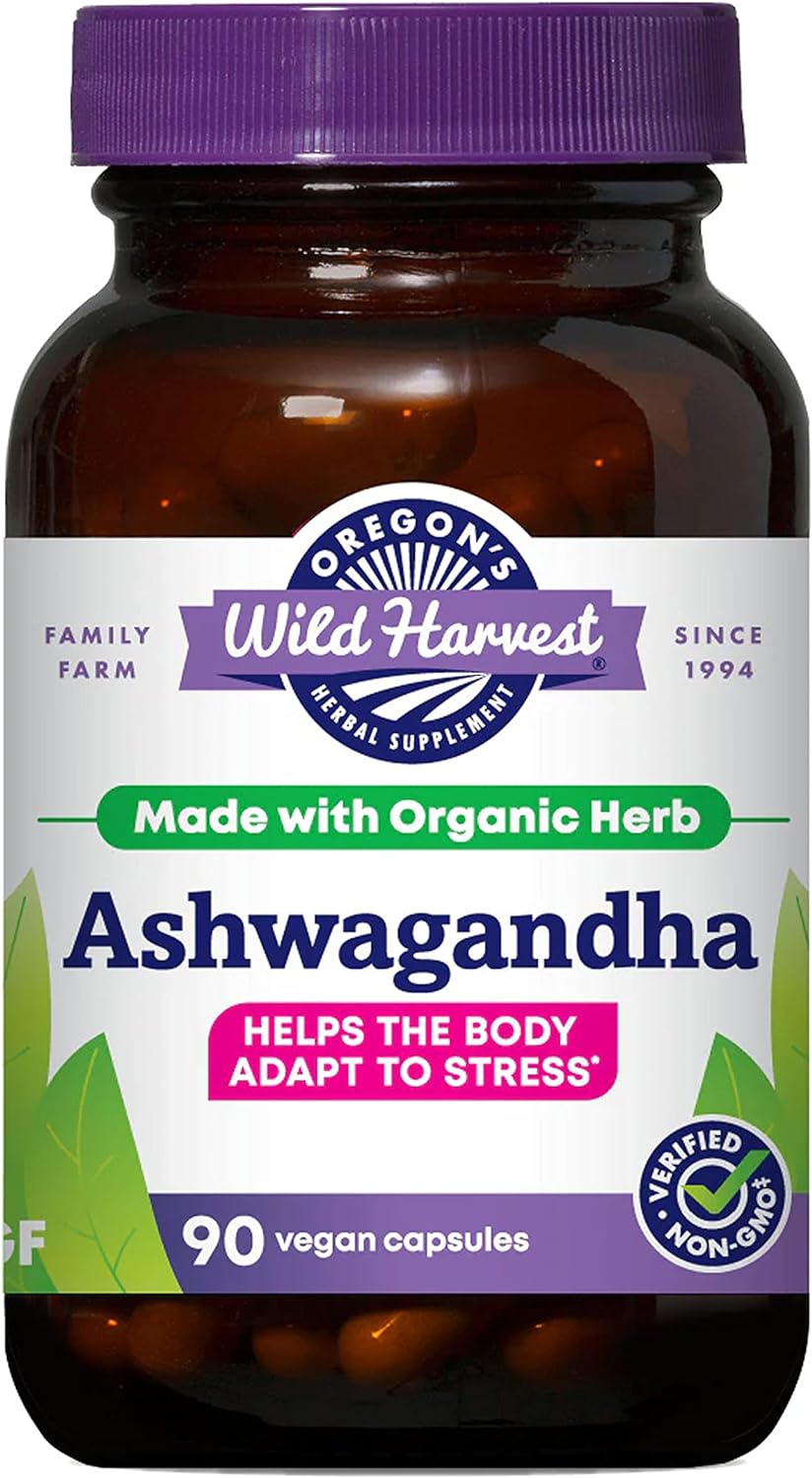 Oregon's Wild Harvest Certified Organic Ashwagandha Herbal Vegan Capsu