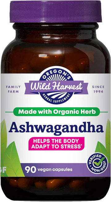 Oregon's Wild Harvest Certified Organic Ashwagandha Herbal Vegan Capsu