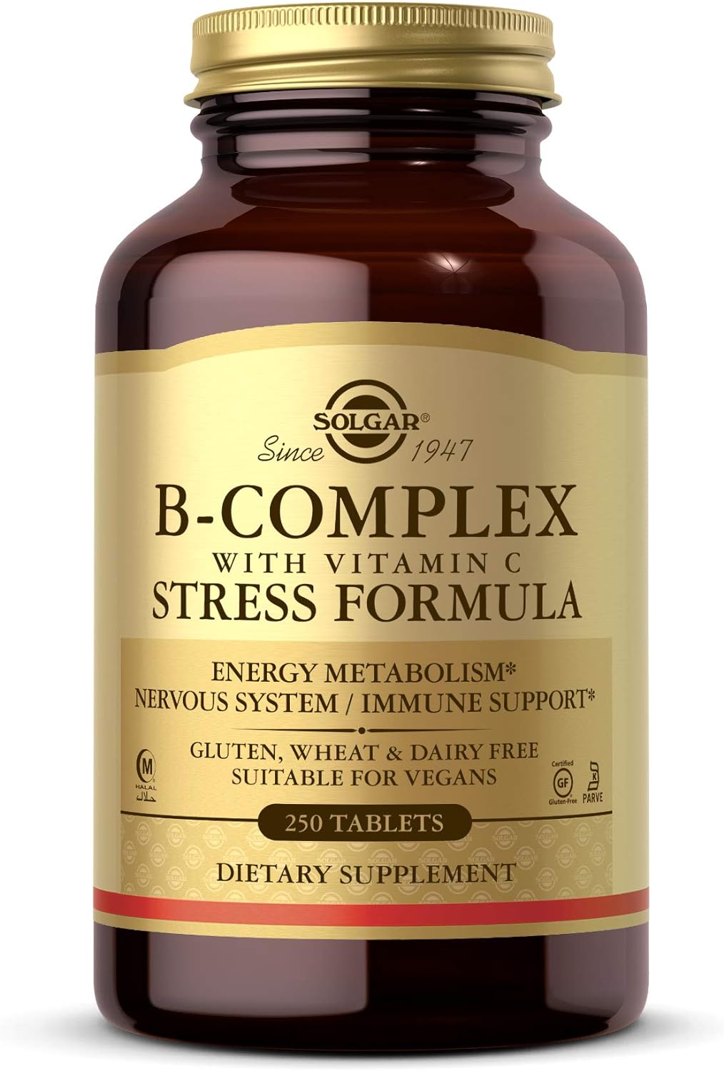 Solgar B-Complex With Vitamin C Stress Formula, 250 Tablets - Energy M