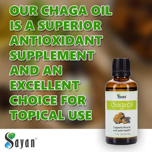Sayan Pure Organic Wild Chaga Mushroom Oil for Rosacea, Skin Aliments,