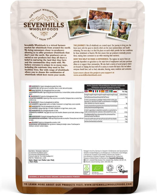 Sevenhills Wholefoods Organic Raw, Ashwagandha Powder 200g

SIZE: 200 200 Grams