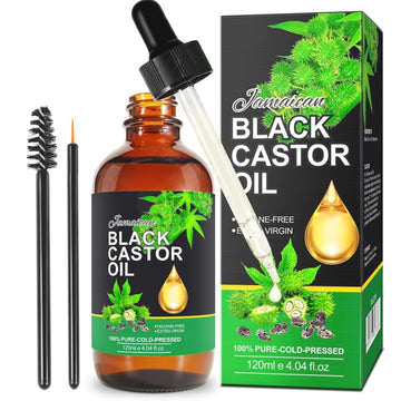 tebazoew 120ML Jamaican Black Castor Oil, Body Massage Castor Oil, Castor Oil Organic 100% Pure Cold Pressed, Organic Ca