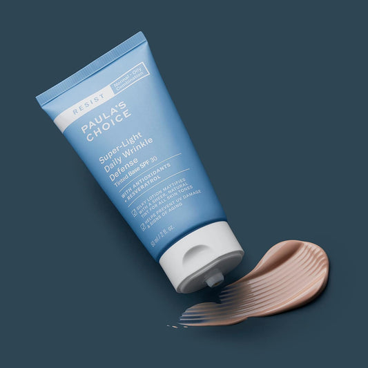 Paula's Choice RESIST Super-Light Daily Wrinkle Defense SPF 30 Matte Tinted Face Moisturizer, UVA & UVB Protection, Mineral Sunscreen for Oily Skin, Fragrance-Free & Paraben-Free, 2