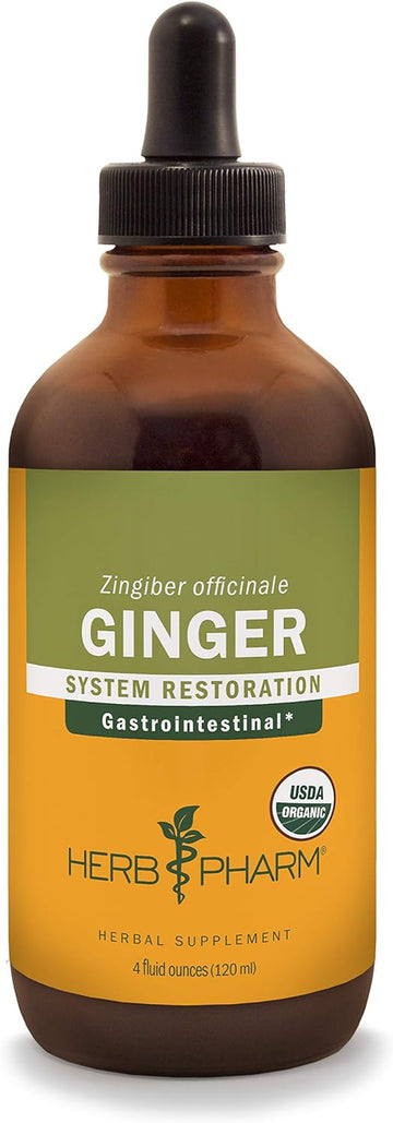 Herb Pharm Certified Organic Ginger Liquid Extract for Digestive Suppo