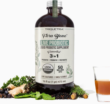 Flora Biome - Live Probiotic, Prebiotic & Postbiotic ? Organic Live-Cu1.96 Pounds