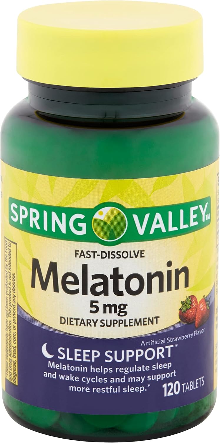 Spring Valley Melatonin Strawberry Flavor Dietary Supplement Fast-Diss