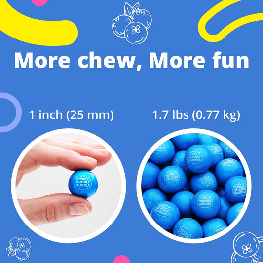 Gumballs for Gumball Machine - 1 Inch Large Gumballs - Blueberry Flavored Bubble Gum Blue Gumballs - Kids Gum - Bulk Gum