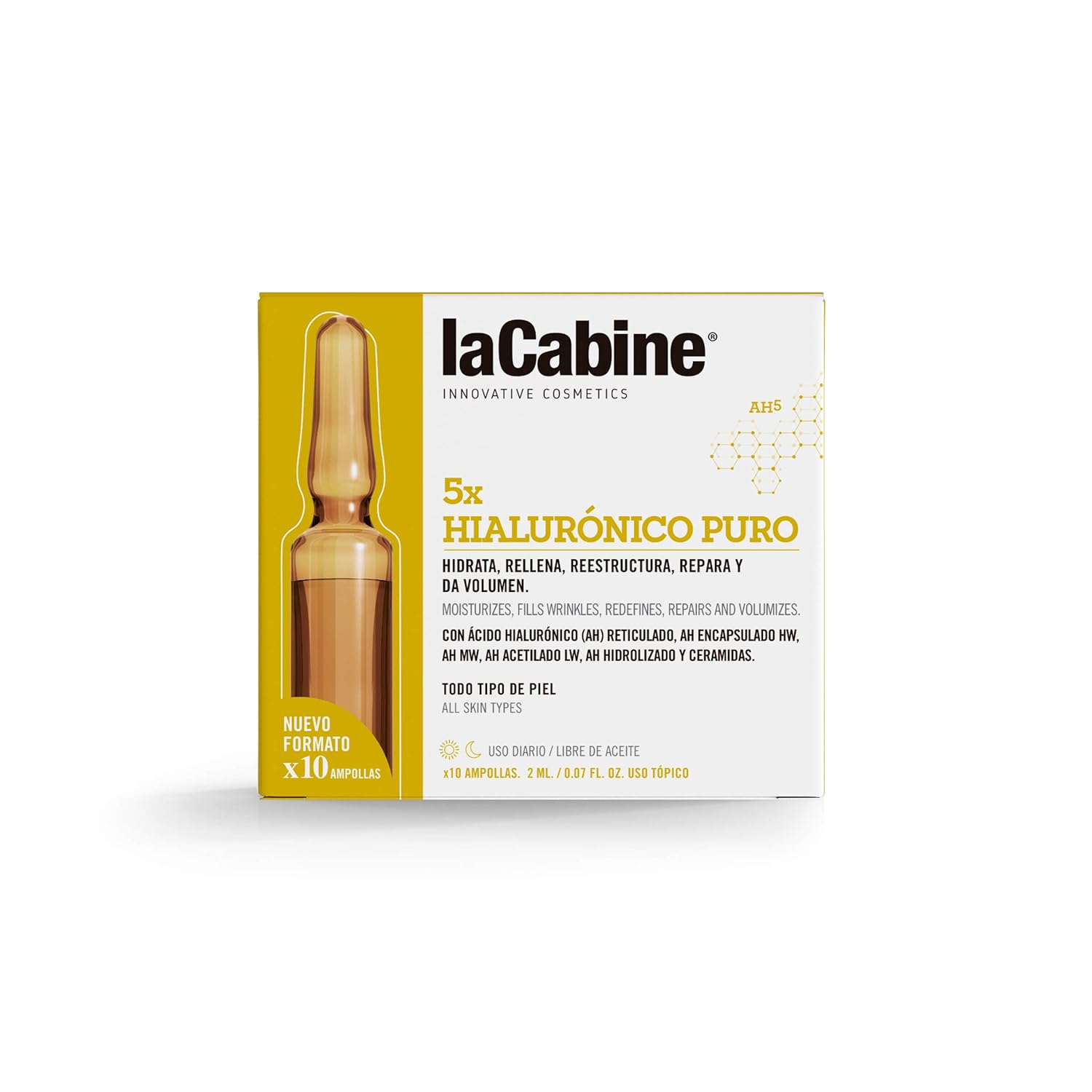 La Cabine Pure Hyaluronic 10x2 Ampoules - All Skin Types Moisturizer for Whole Body & Wrinkles