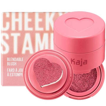 Kaja Blush - Cheeky Stamp | Gift, 7 Shades, Buildable & Blendable Shade with Heart-shaped Applicator, Rosy Finish, 02 Saucy, 0.17