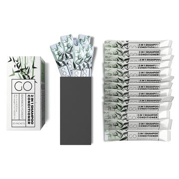 GO Essentials Travel Size Shampoo and Conditioner Set of 80 – 2 in 1 Single Use Travel Shampoo and Conditioner (Sulfate Free) - Hotel Amenities, Homeless Care Kit, AirBnB Essentials Bulk
