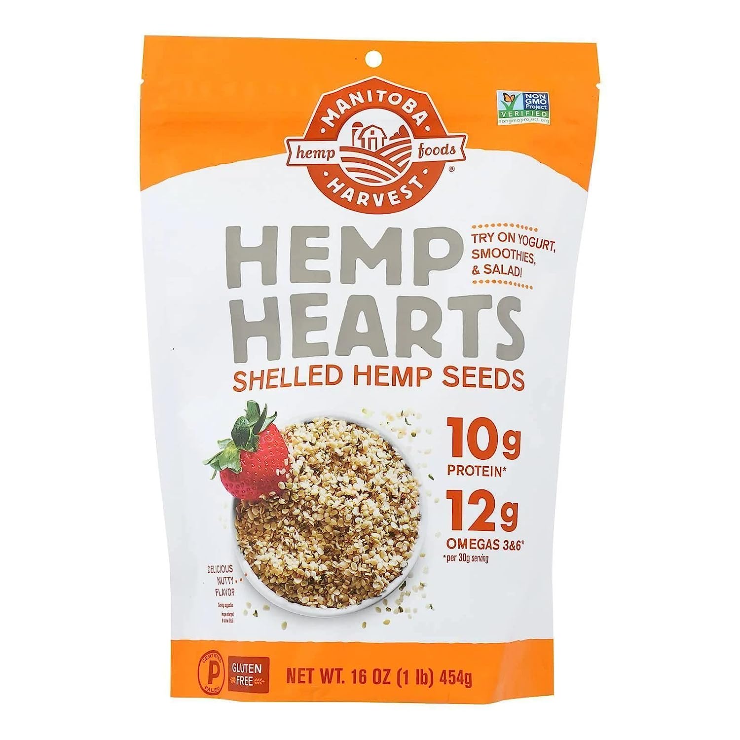 Manitoba Harvest Hemp Hearts Raw Shelled Hemp Seeds, with 10g Protein & 12g Omegas per Serving, Non-GMO, Gluten Free - Packaging May Vary