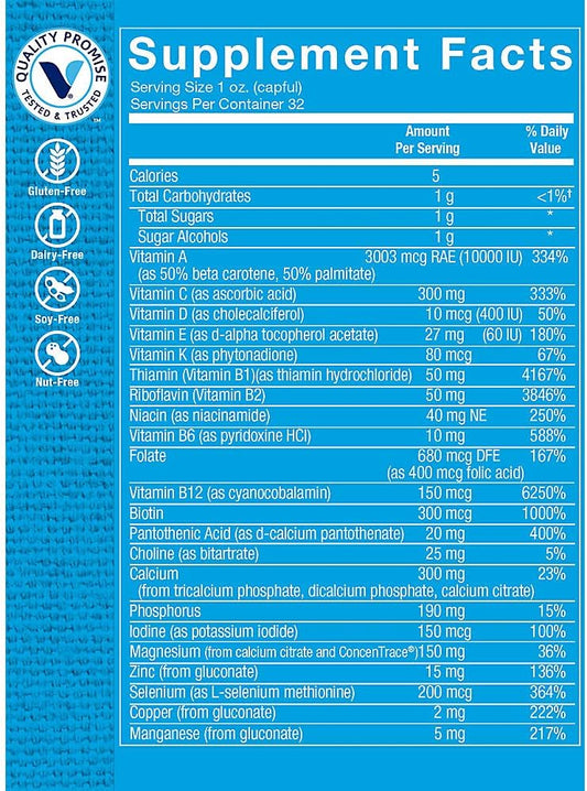 The Vitamin Shoppe Liquid Multivitamin Orange Vanilla Flavor (32 Liqui