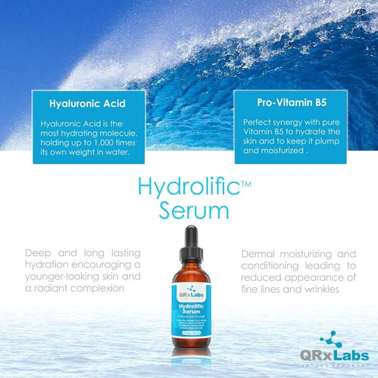 Hydrolific Serum - Ultra Pure Hyaluronic Acid Serum Boosted with Vitamin B5 (Large 2 ) – Formulated to Maximize Dermal Penetration and Provide Long-Lasting Hydration – Best Skin Moisturizing Serum