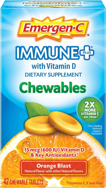 Emergen-C Immune+ Chewables 1000mg Vitamin C with Vitamin D Tablet, Im